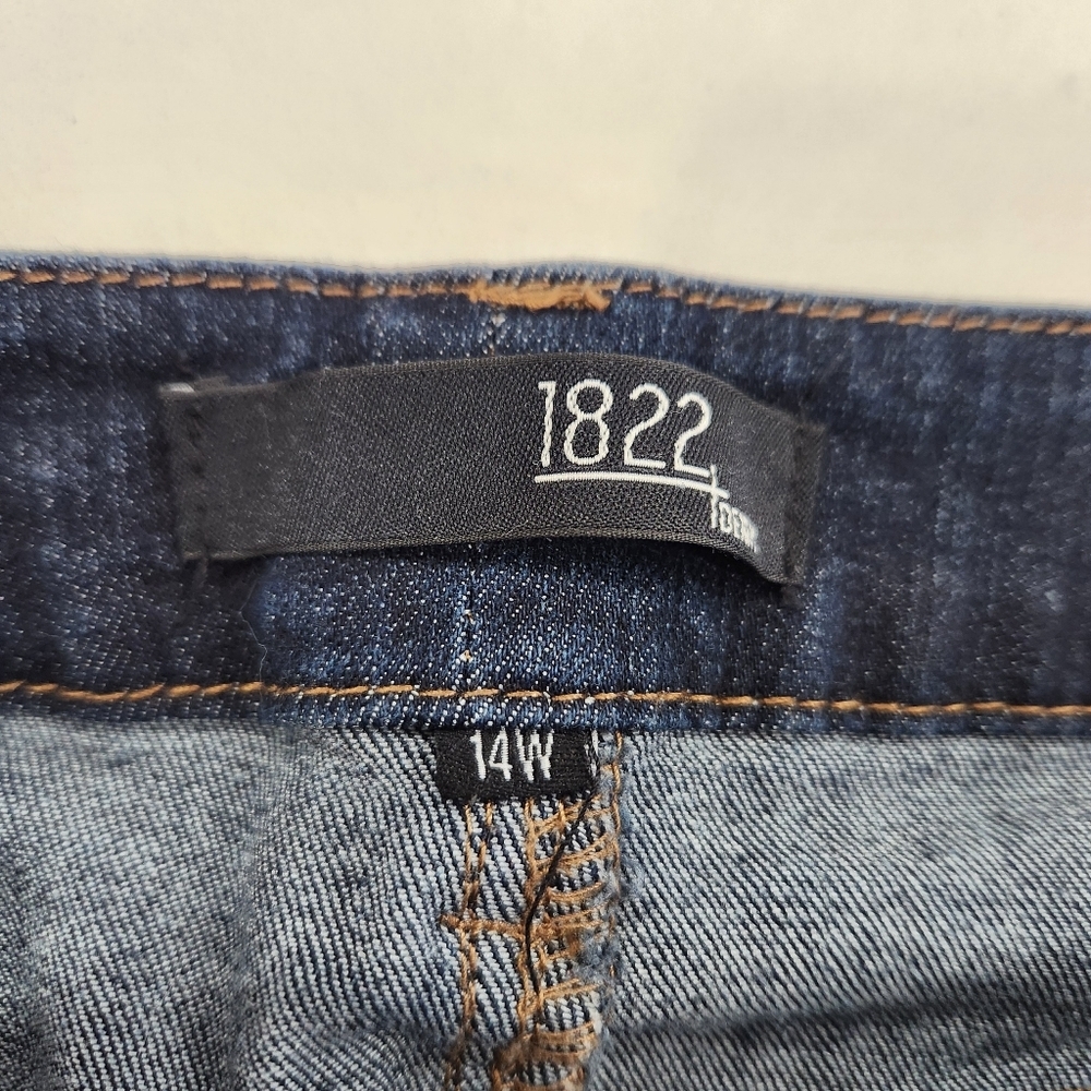 Vintage 1822 Denim Jeans Womens 14 Ankle Tapered Blue Dark Wash Stretch China - Picture 5 of 13